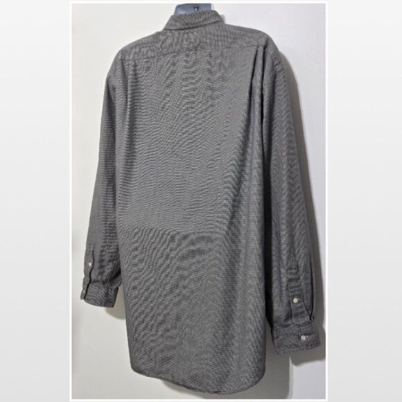 Ralph Lauren Shirt Mens 2XLT Long Sleeve Blue White Plaid Houndstooth Button - Picture 10 of 15